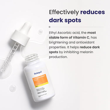 RE' EQUIL Daily Brightening Serum | 10% Vitamin C Serum | Reduces Dark Spots | Reverses Sun Damage | Enhances Skin's  Glow | For All Skin Types | 25 Ml